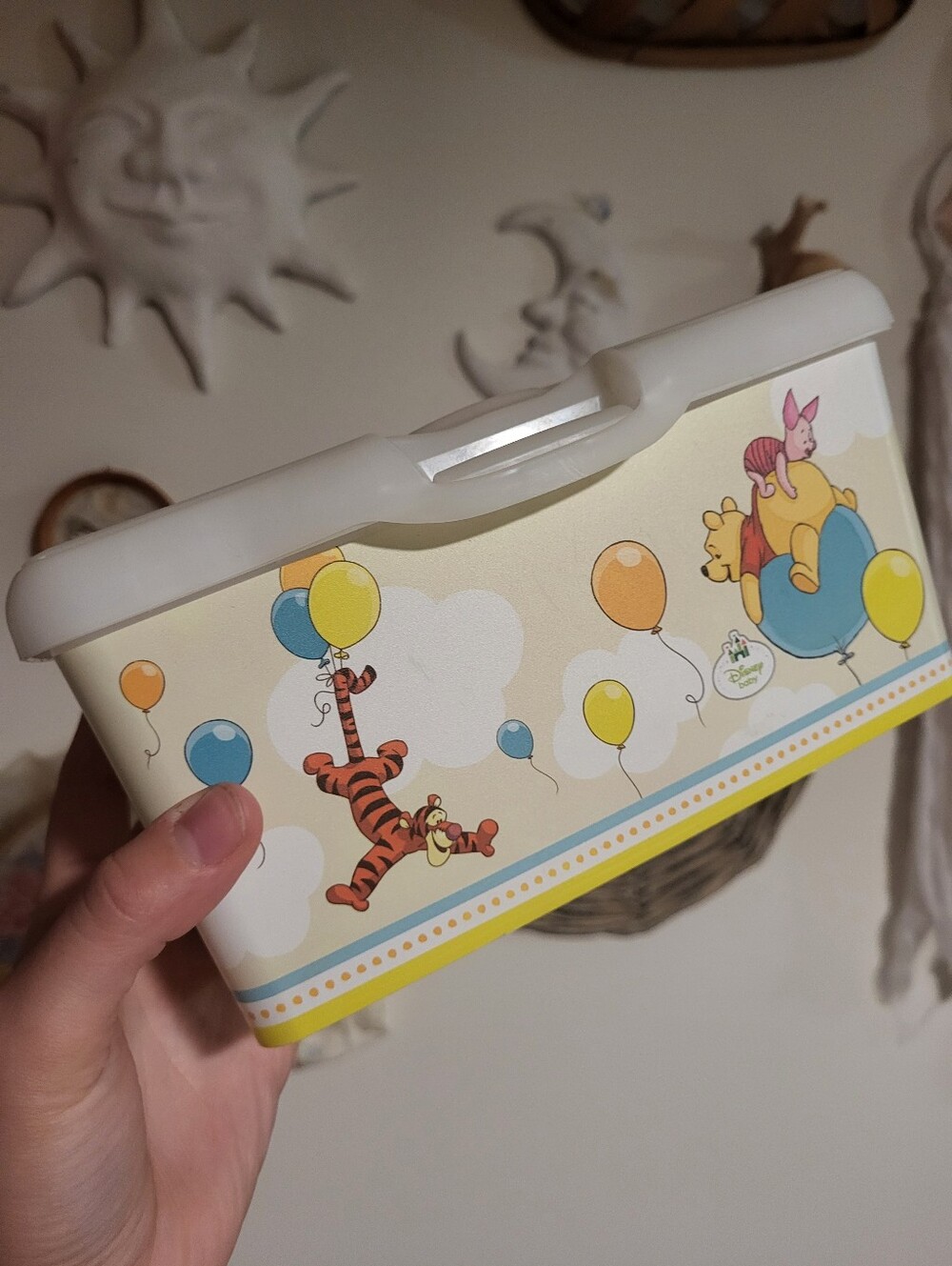 Disney Huggies Winnie The Pooh Empty Pop Open Wipes Container Used